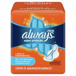 ABSORVENTE SUPER PROTECAO C ABAS SECA 8UN ALWAYS