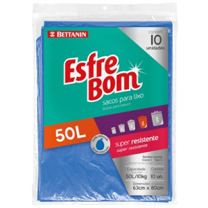 SACO PARA LIXO 50L AZUL 10UN ESFREBOM